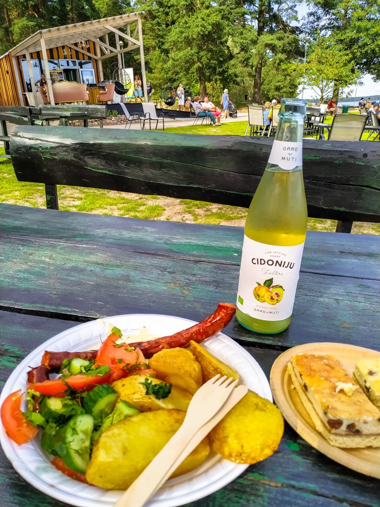 Eating lunch in Mezaparks