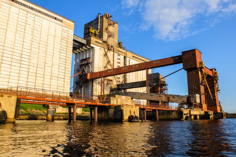 Old factories near river Daugava