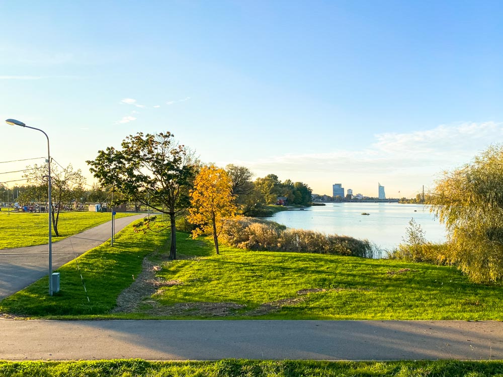 Lucavsala island park with beach