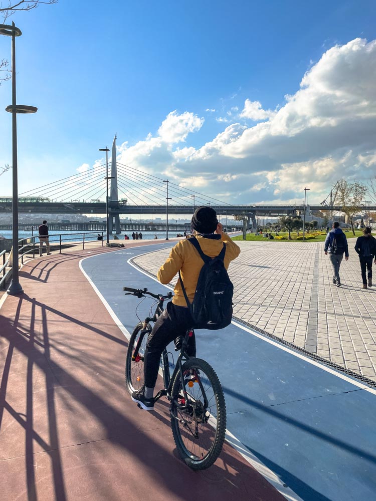 Cyclist in Istanbul
