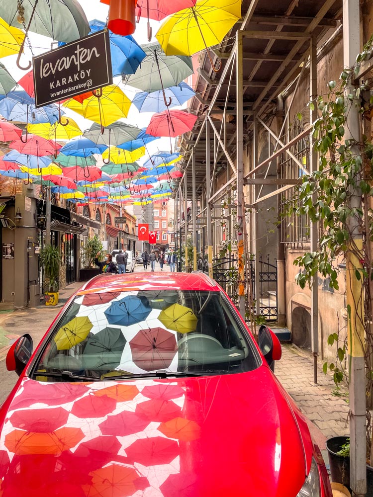 Istanbul Umbrella Street in April
