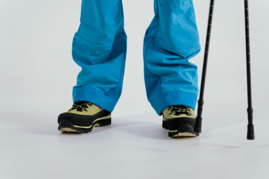 A person wearing hiking pants