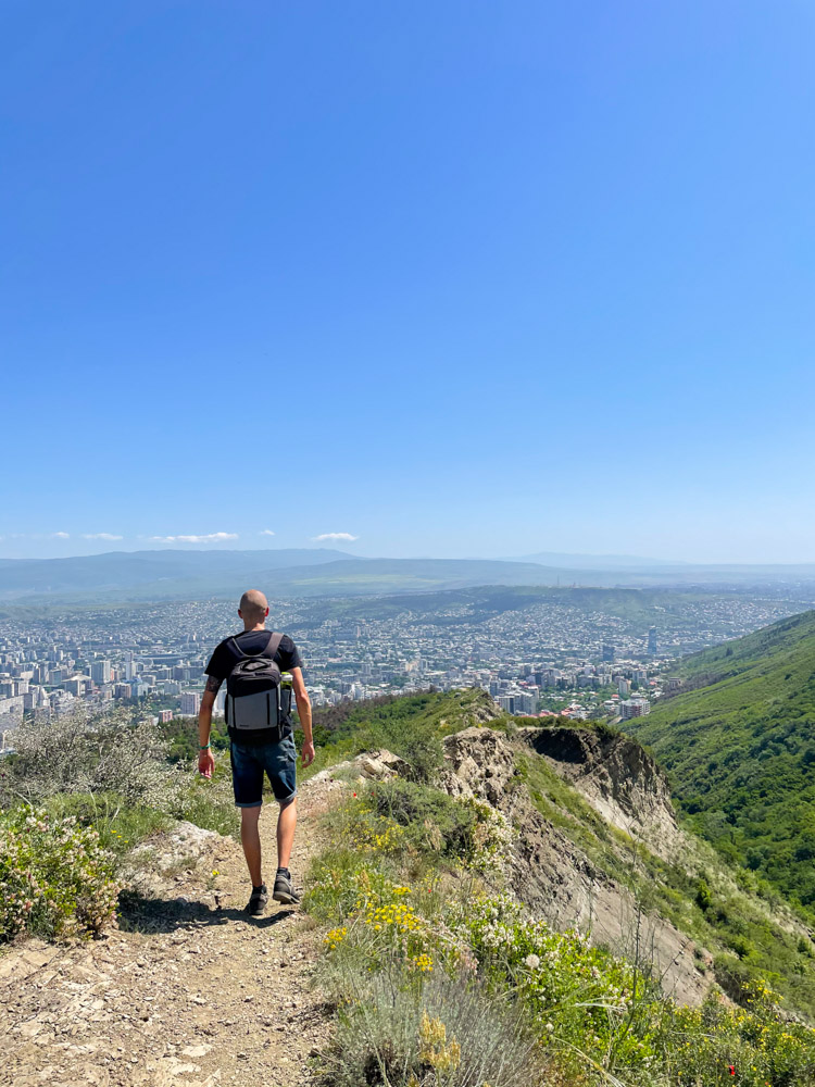 Kaspars hiking near Turtle lake in Tbilisi