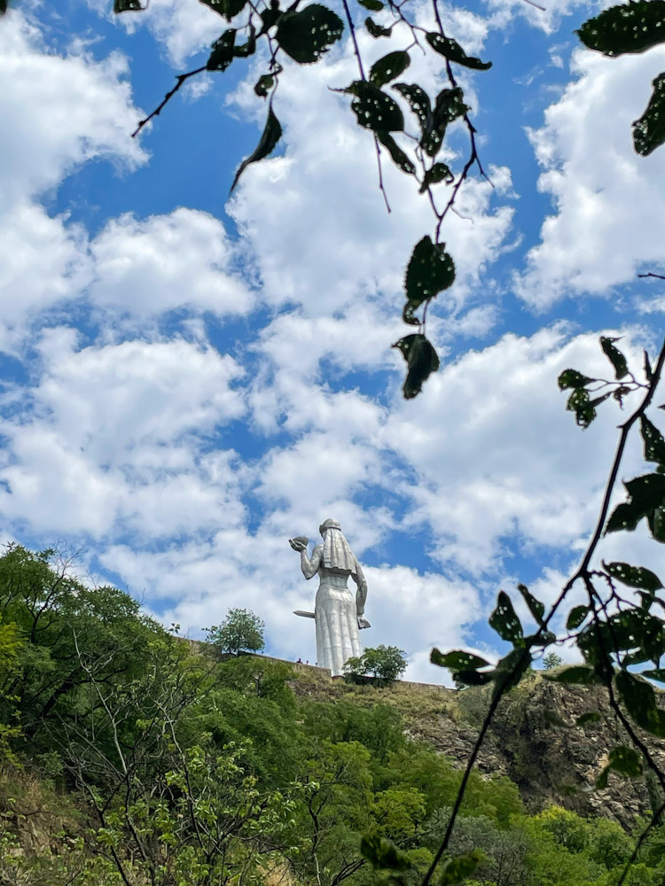 Mother of Georgia statue as seen from the botanical garden