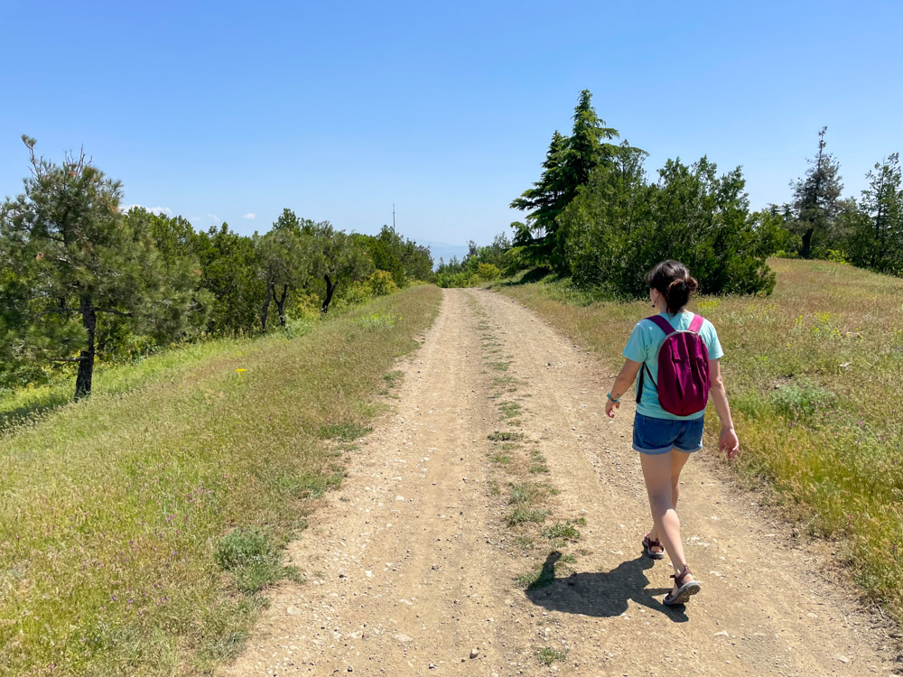 Walking on mountain top near Tbilisi