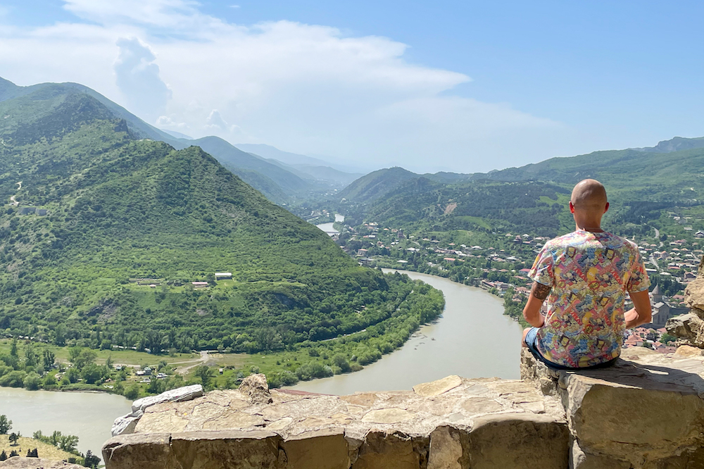 Kaspars enjoying the view in Mtshketa - Georgia